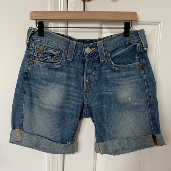 Y2K True Religion Riley boyfriend shorts - made in USA - 27 - Picture 1 of 8